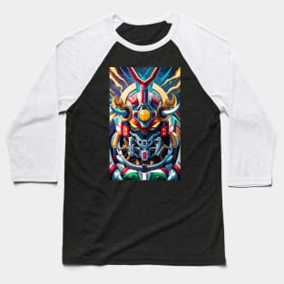 Mecha Oni Samurai Mask Baseball T-Shirt